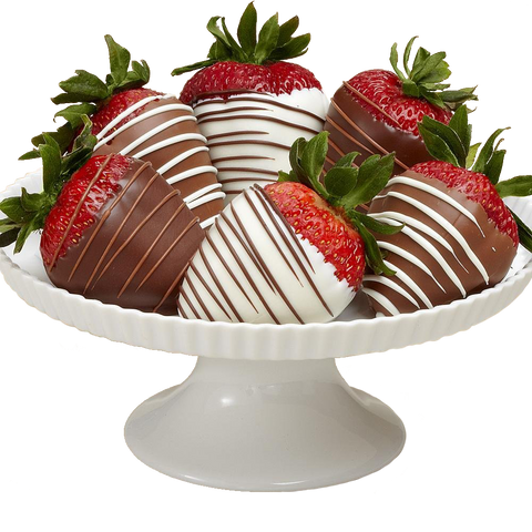 12 Gourmet Dipped Swizzled Strawberries