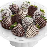 12 Gourmet Dipped Swizzled Strawberries
