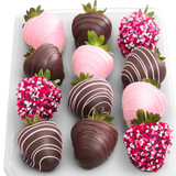 12 Gourmet Dipped Swizzled Strawberries
